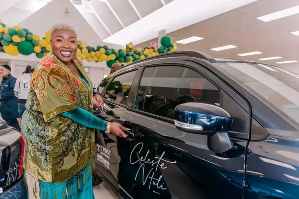 Celeste Ntuli Appreciates Her New Car